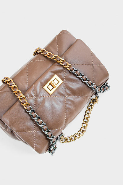 Flap Shoulder Bags BS2096-Brown