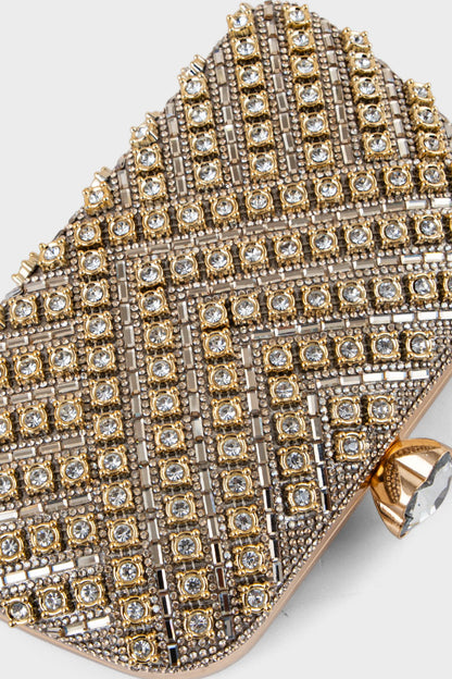 Party Wear Clutch BK4118-Golden