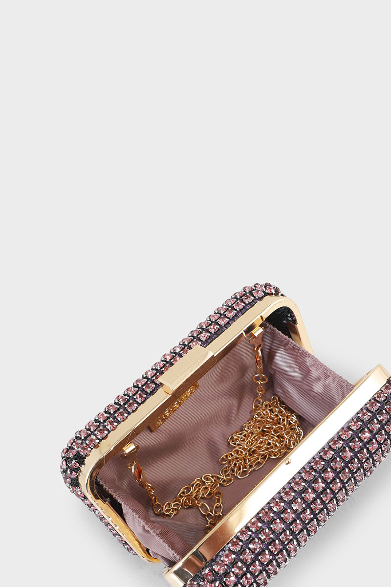 Party Wear Clutch BK4004-Rose Gold