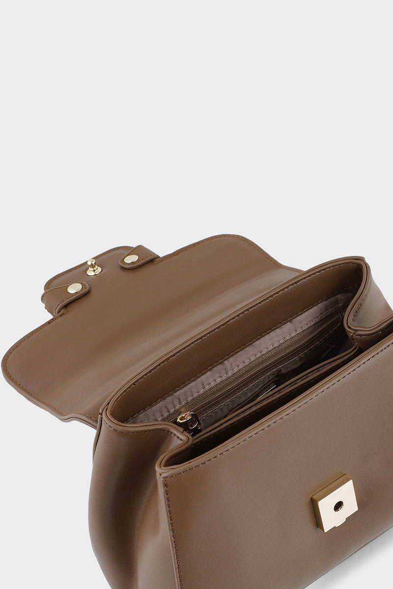 Top Handle Hand Bags B15091-Brown