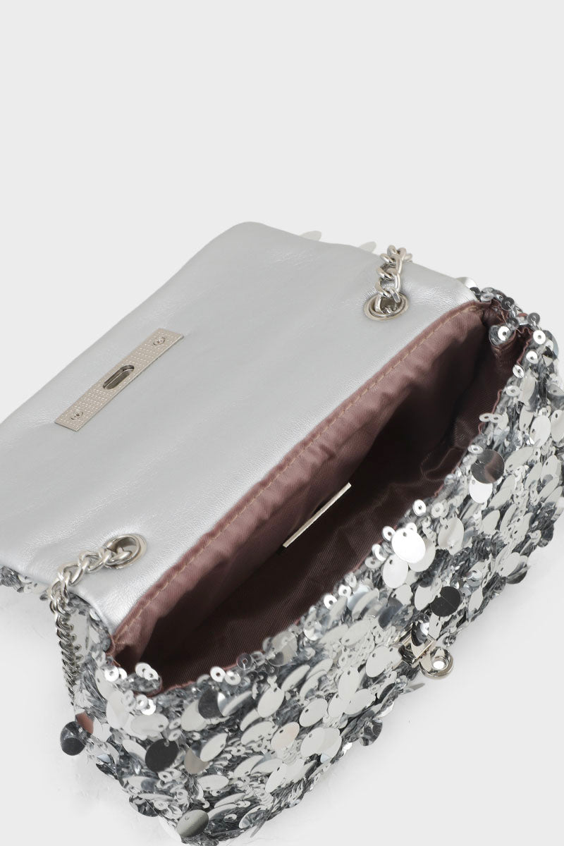 Baguette Shoulder Bags B10534-Silver