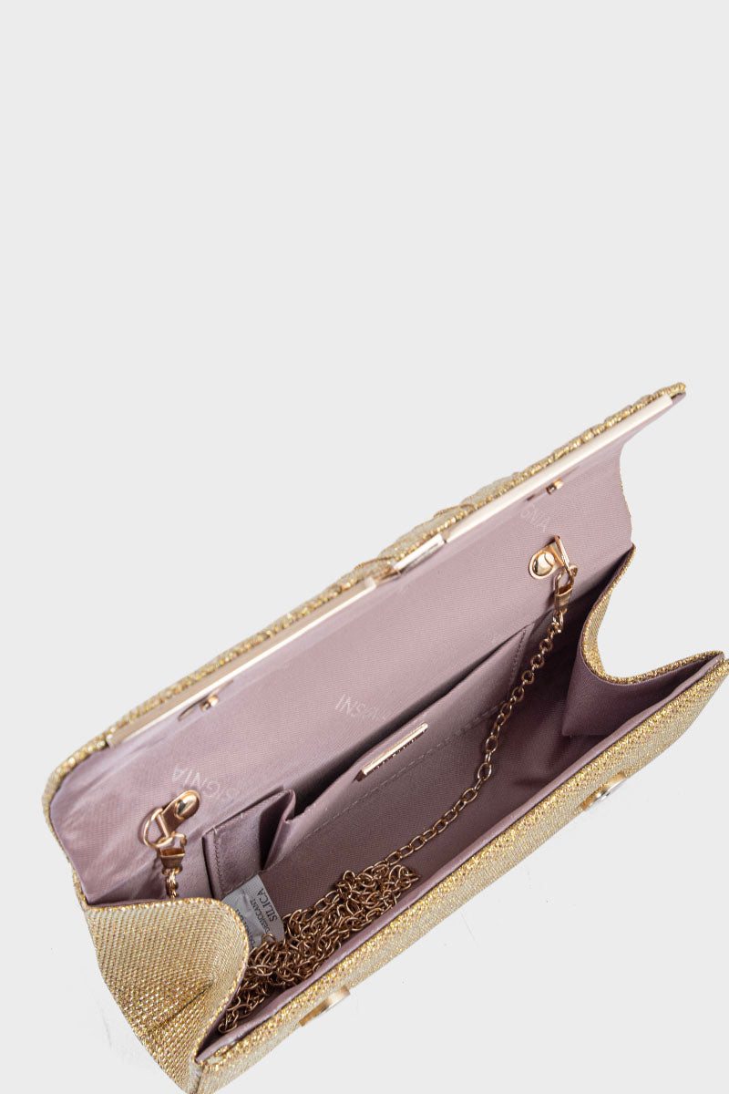Party Wear Clutch BK4034-Yellow