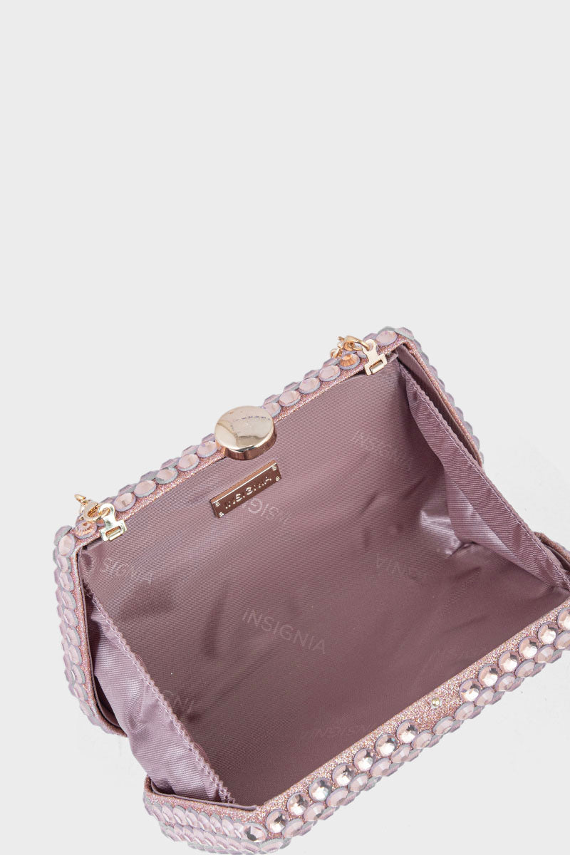 Party Wear Clutch BK4035-Rose Gold