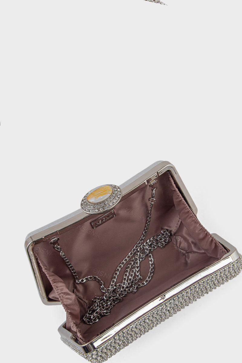 Party Wear Clutch BK4111-Silver