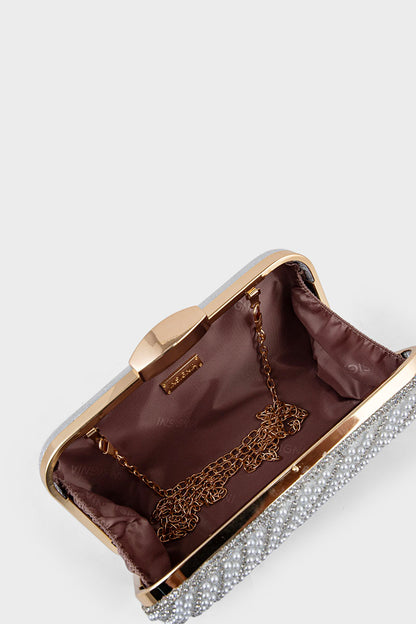 Party Wear Clutch BK4116-White