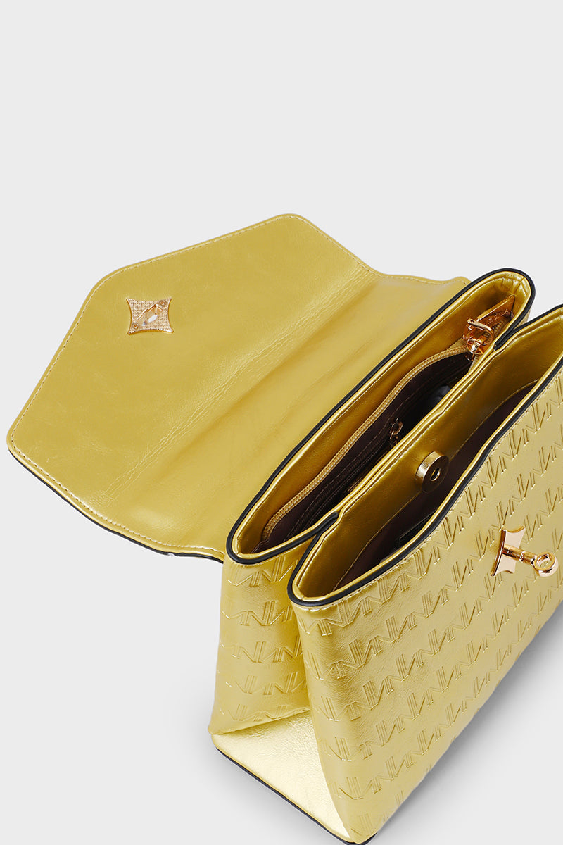 Trapeze Hand Bags B15112-Golden