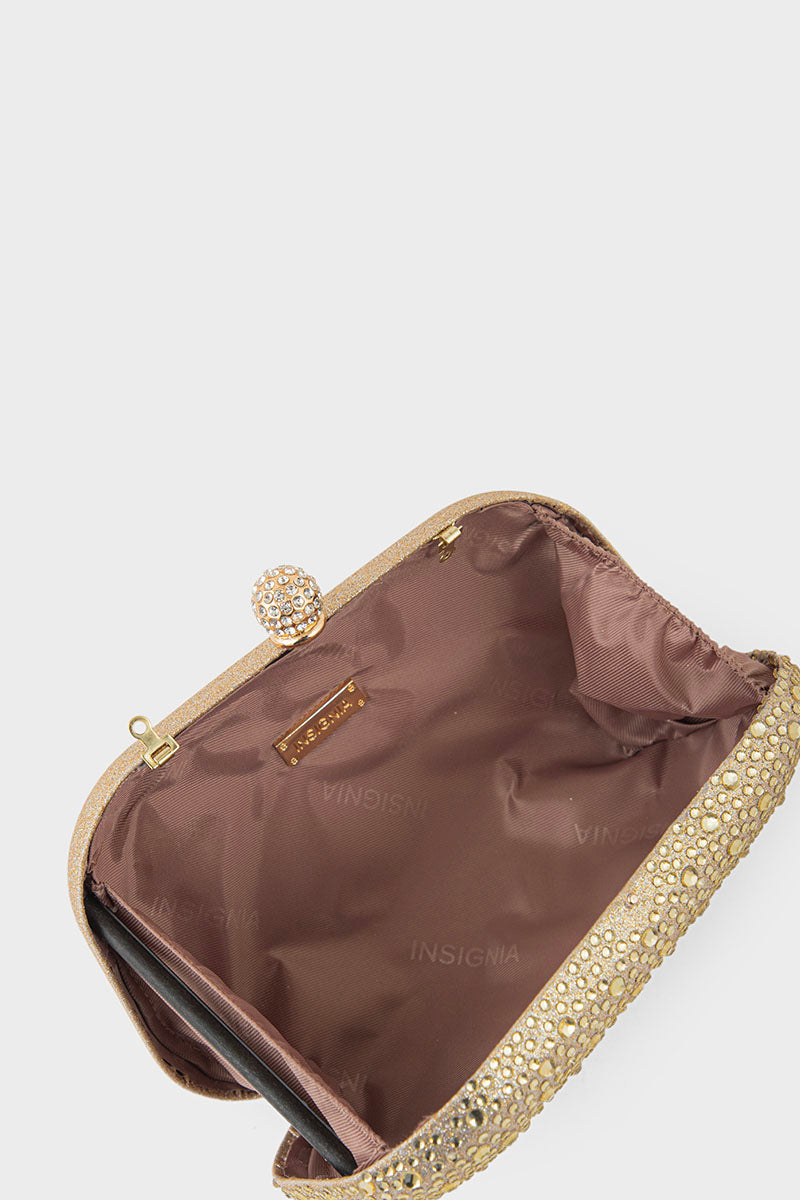 Party Wear Clutch BK4107-Golden