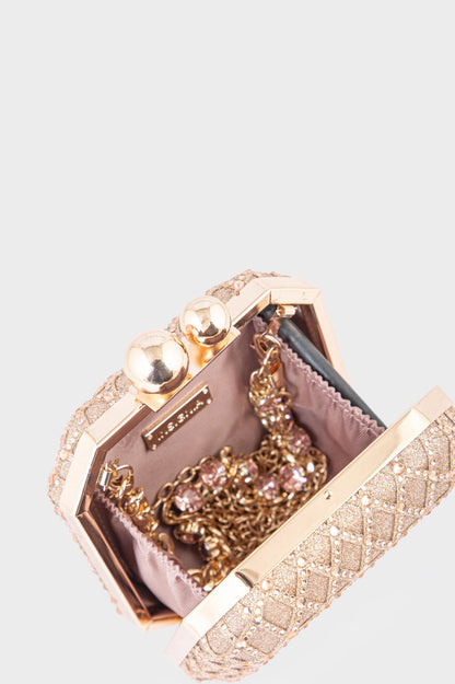 Party Wear Clutch BK4045-Peach