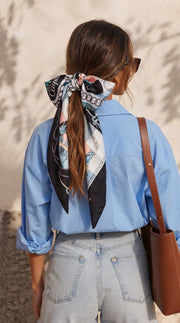Premium Silk Bag Scarf BF0003-Black