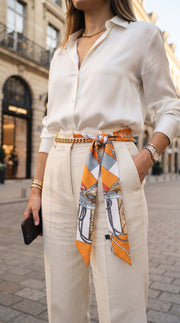 Premium Silk Bag Scarf BF0003-Orange