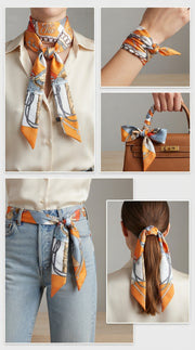 Premium Silk Bag Scarf BF0003-Orange