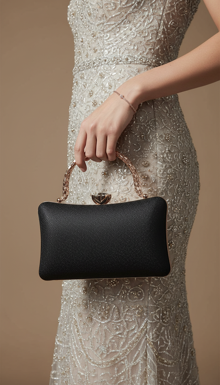 Party Wear Clutch Bk4031-Black
