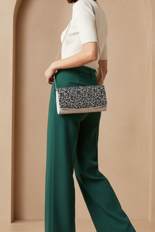 Party Wear Clutch BK4123-Silver