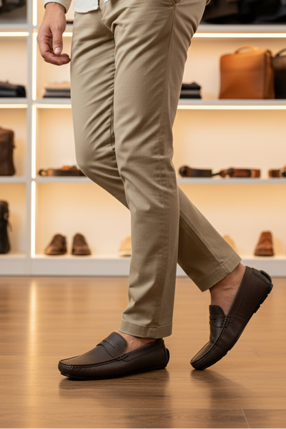 Men Casual Driving Mocs MC4019-Brown