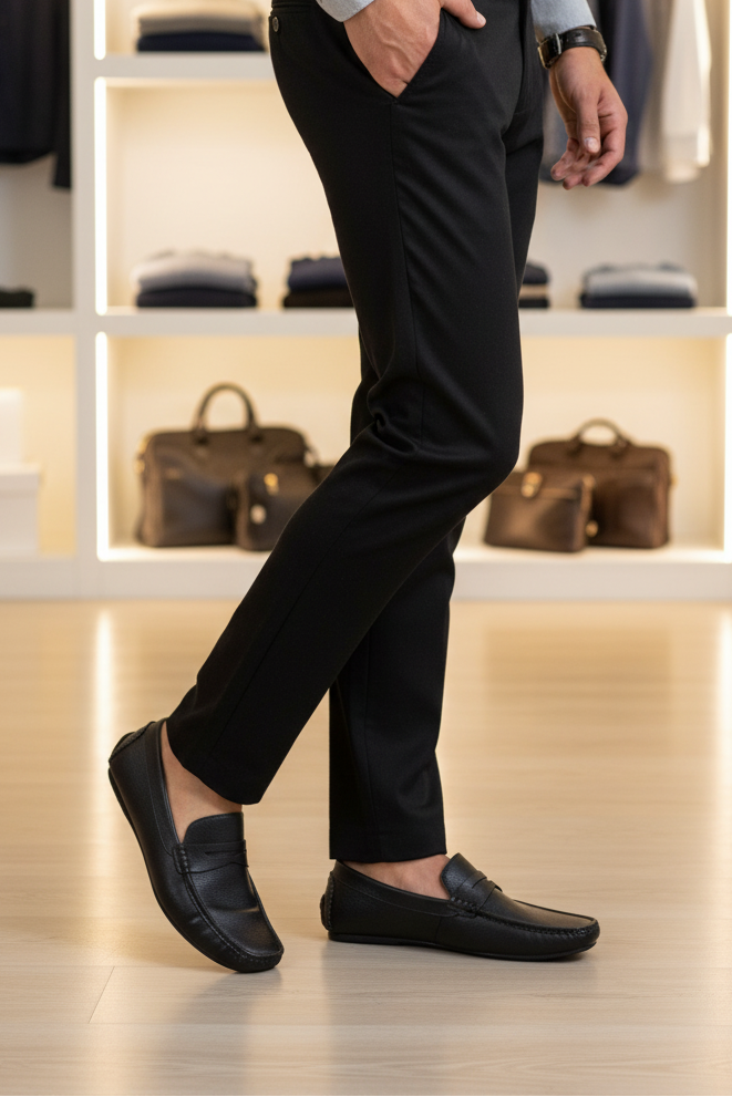 Men Casual Driving Mocs MC4019-Black