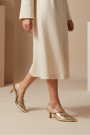 Party Wear Sling Back IP4033-Gold