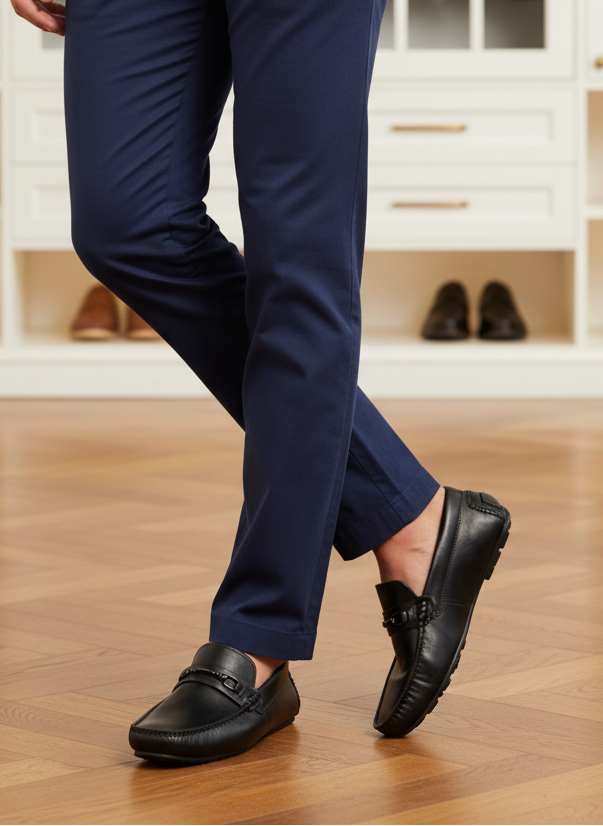 Men Casual Driving Mocs MC4022-Black