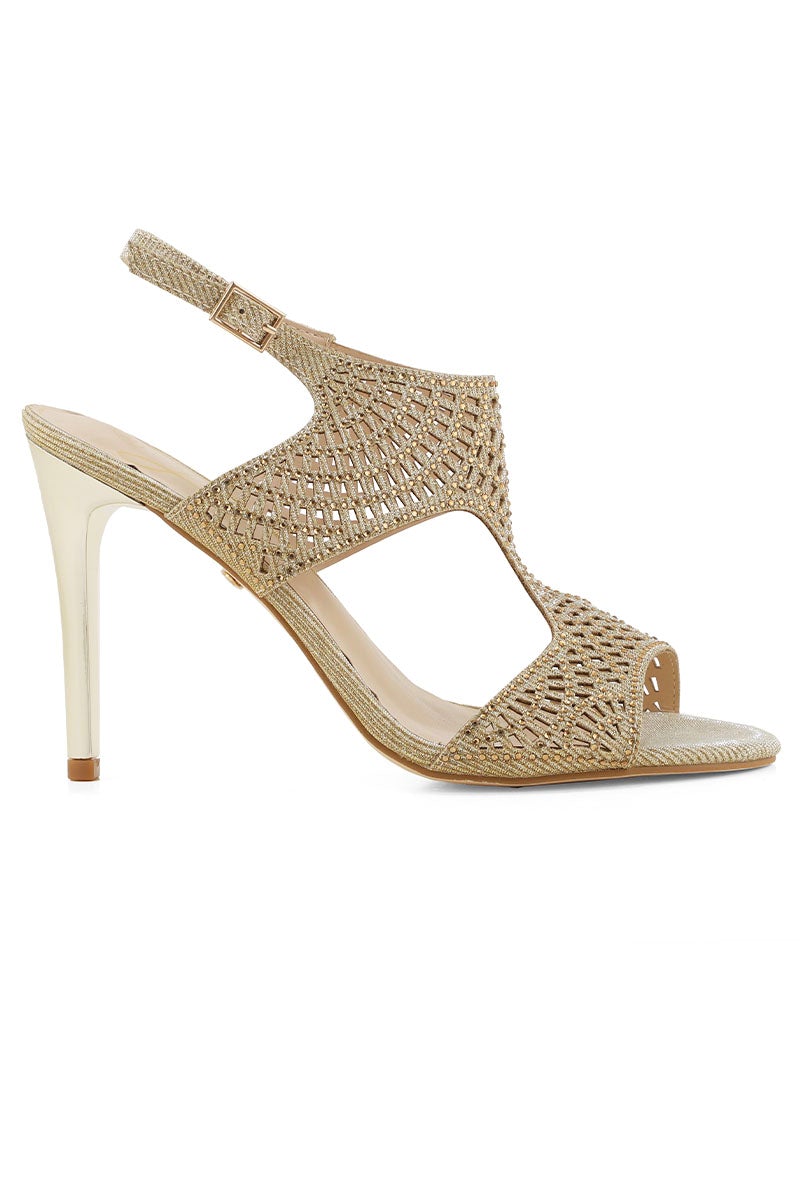 Party Wear Sandal I23640-Golden