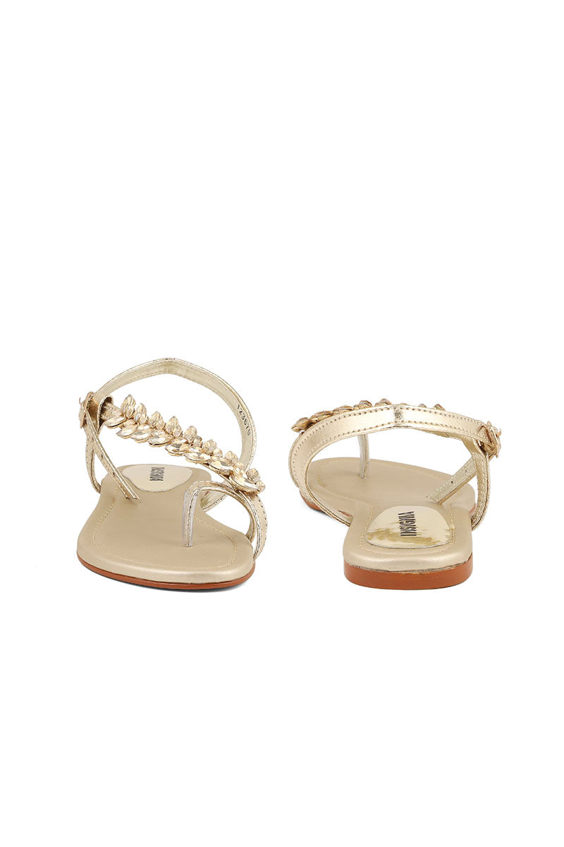 Party Wear Sandal I23670-Golden