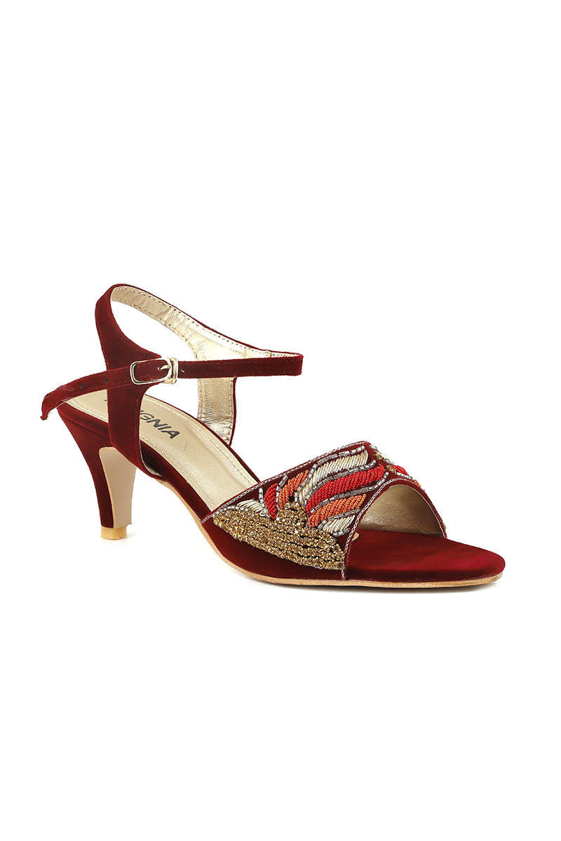 Party Wear Sandal I23673-Maroon