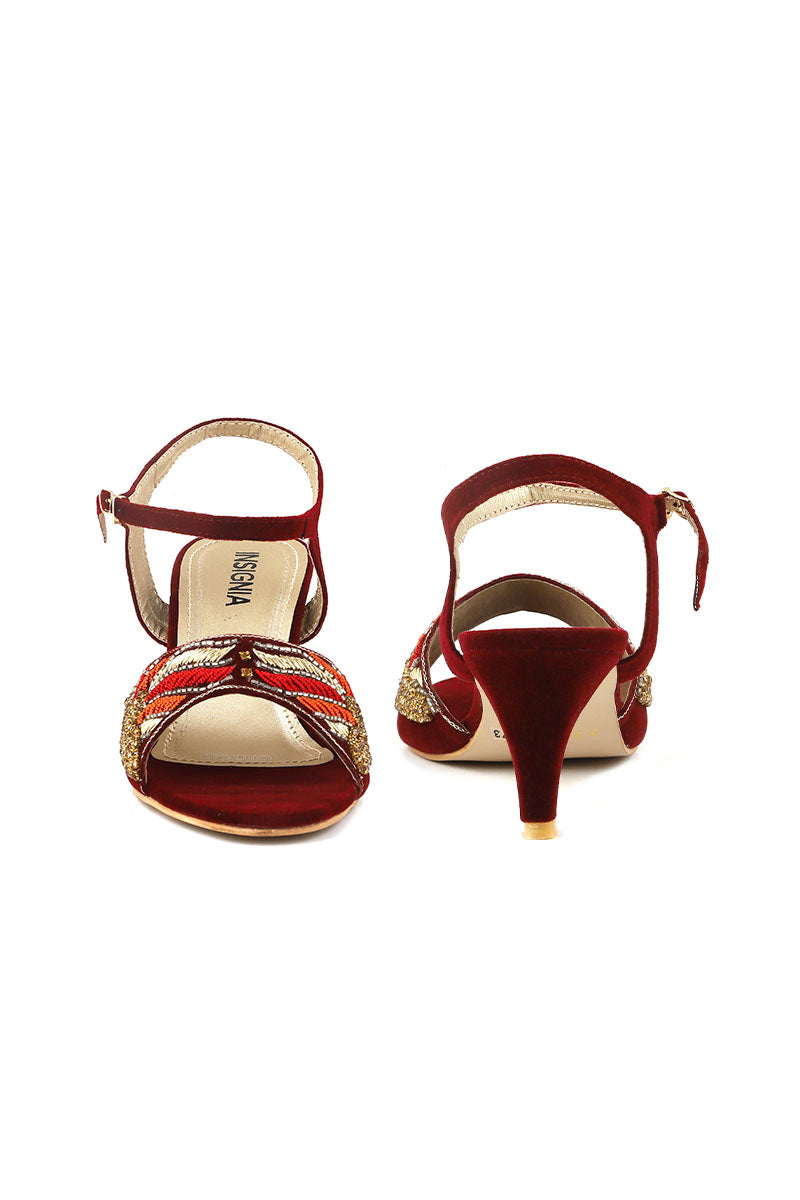 Party Wear Sandal I23673-Maroon