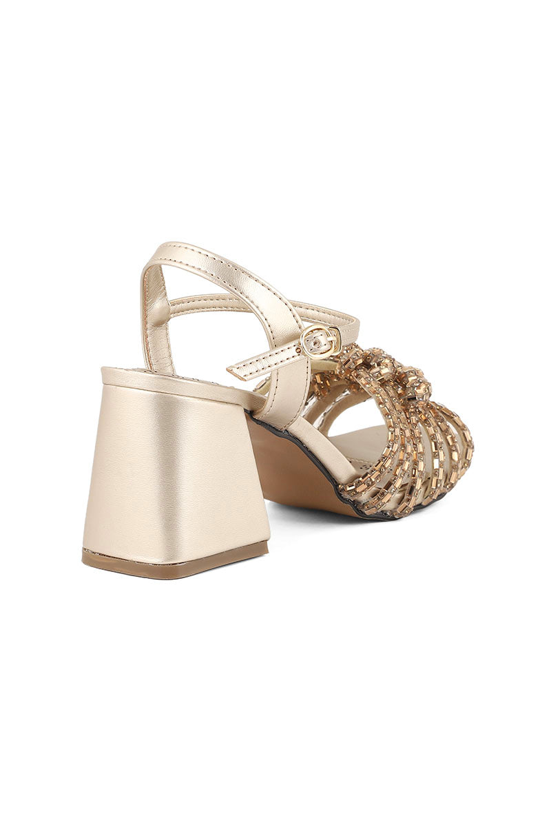 Party Wear Sandal I23675-Golden