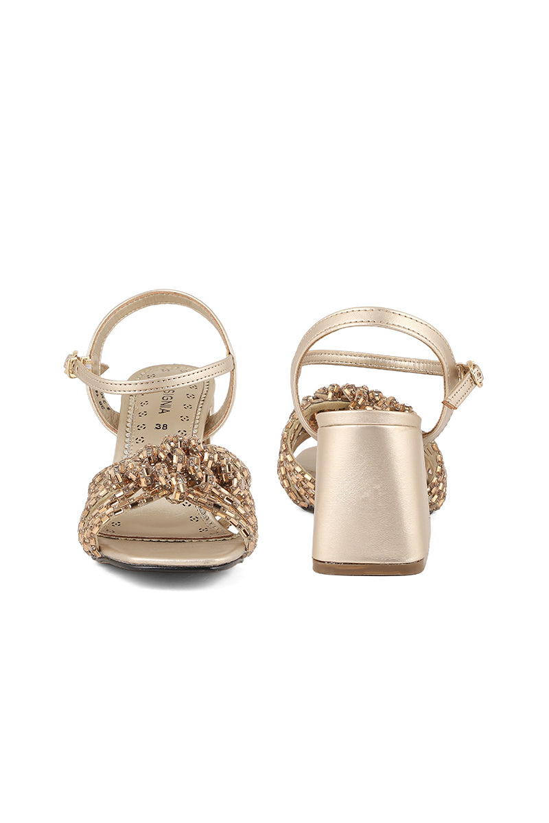 Party Wear Sandal I23675-Golden