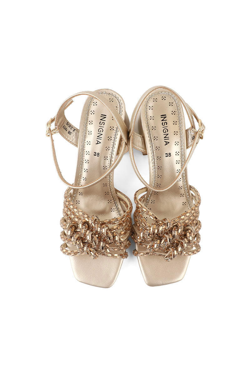 Party Wear Sandal I23675-Golden