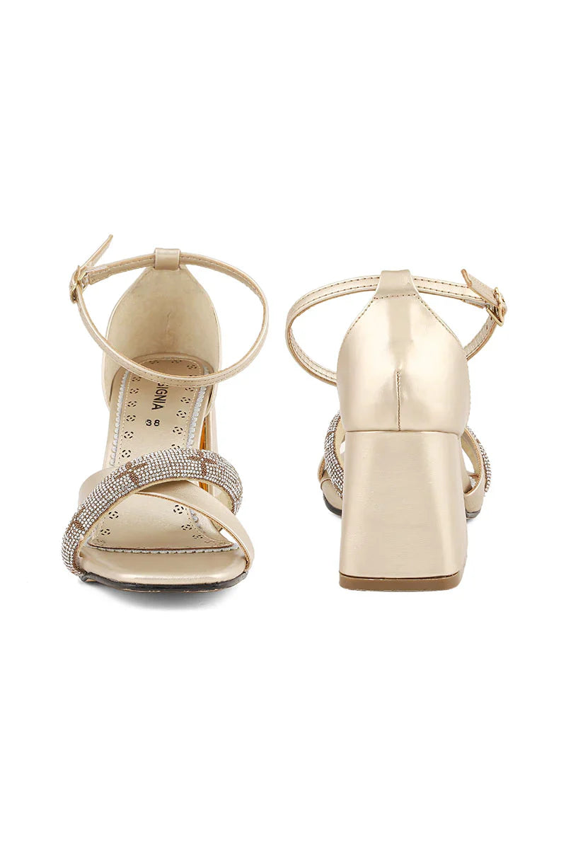 Party Wear Sandal I23676-Golden