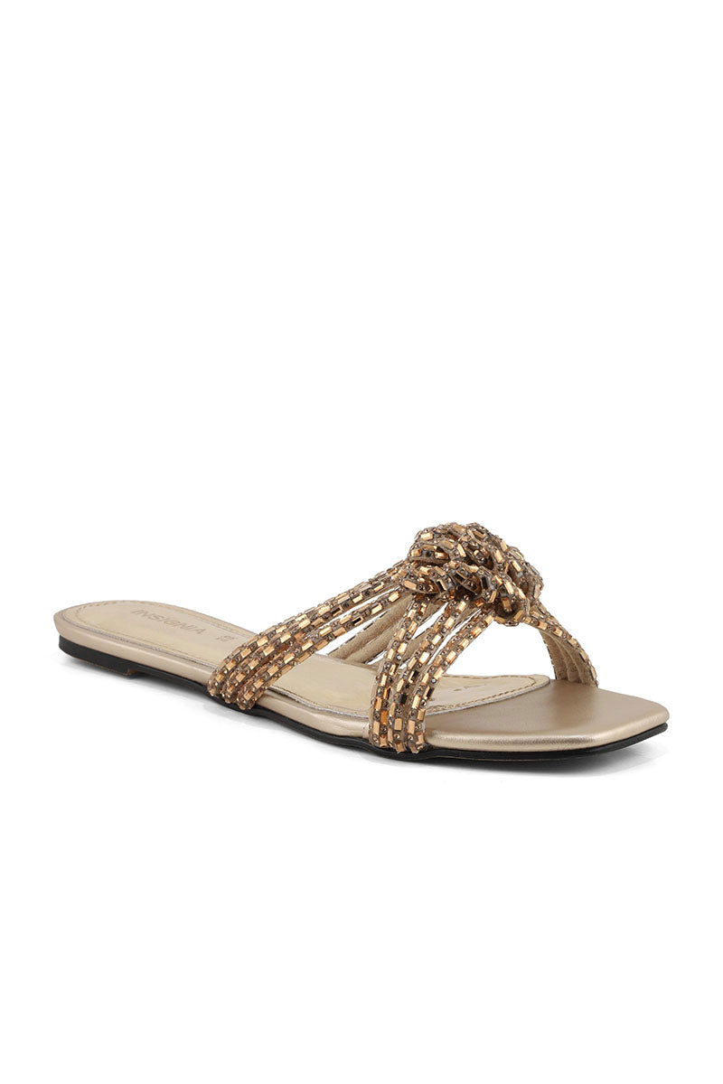 Party Wear Slip On I29196-Golden