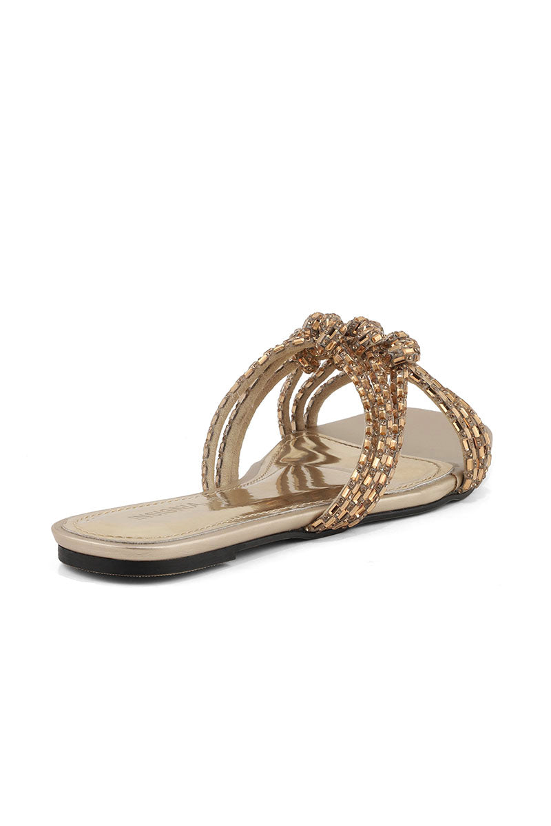 Party Wear Slip On I29196-Golden