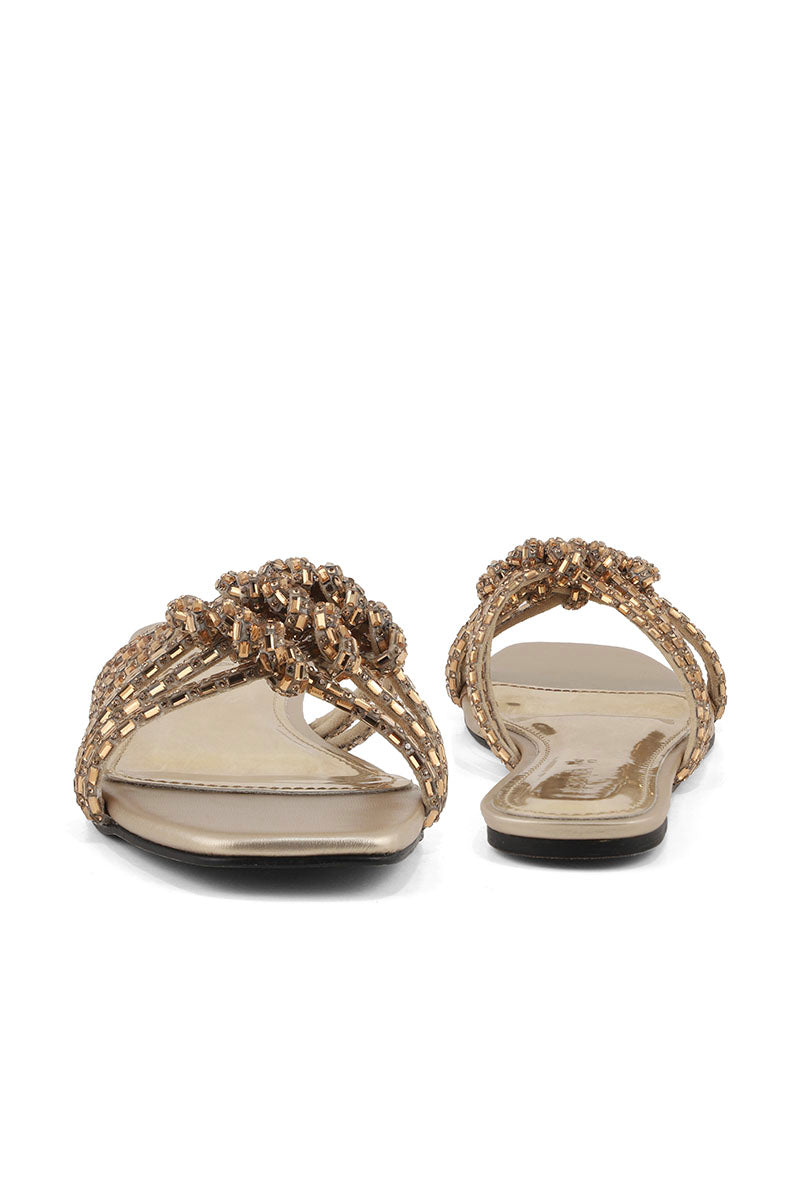 Party Wear Slip On I29196-Golden