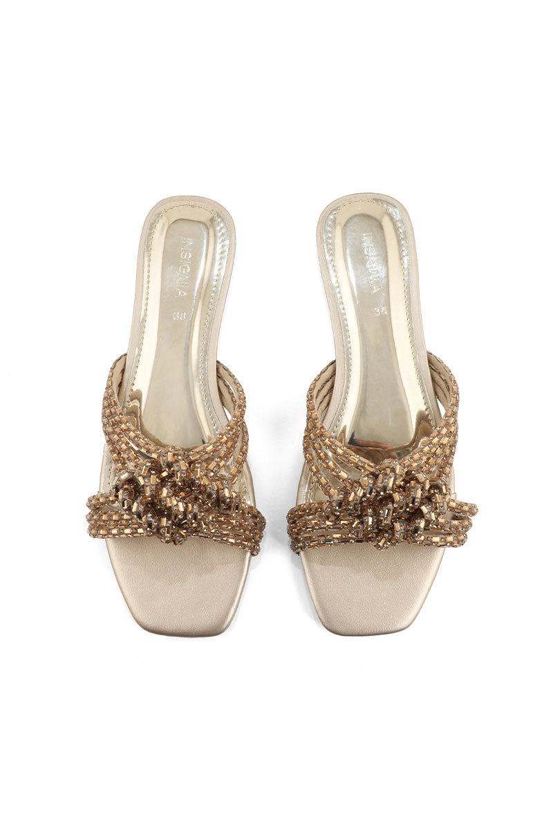 Party Wear Slip On I29196-Golden