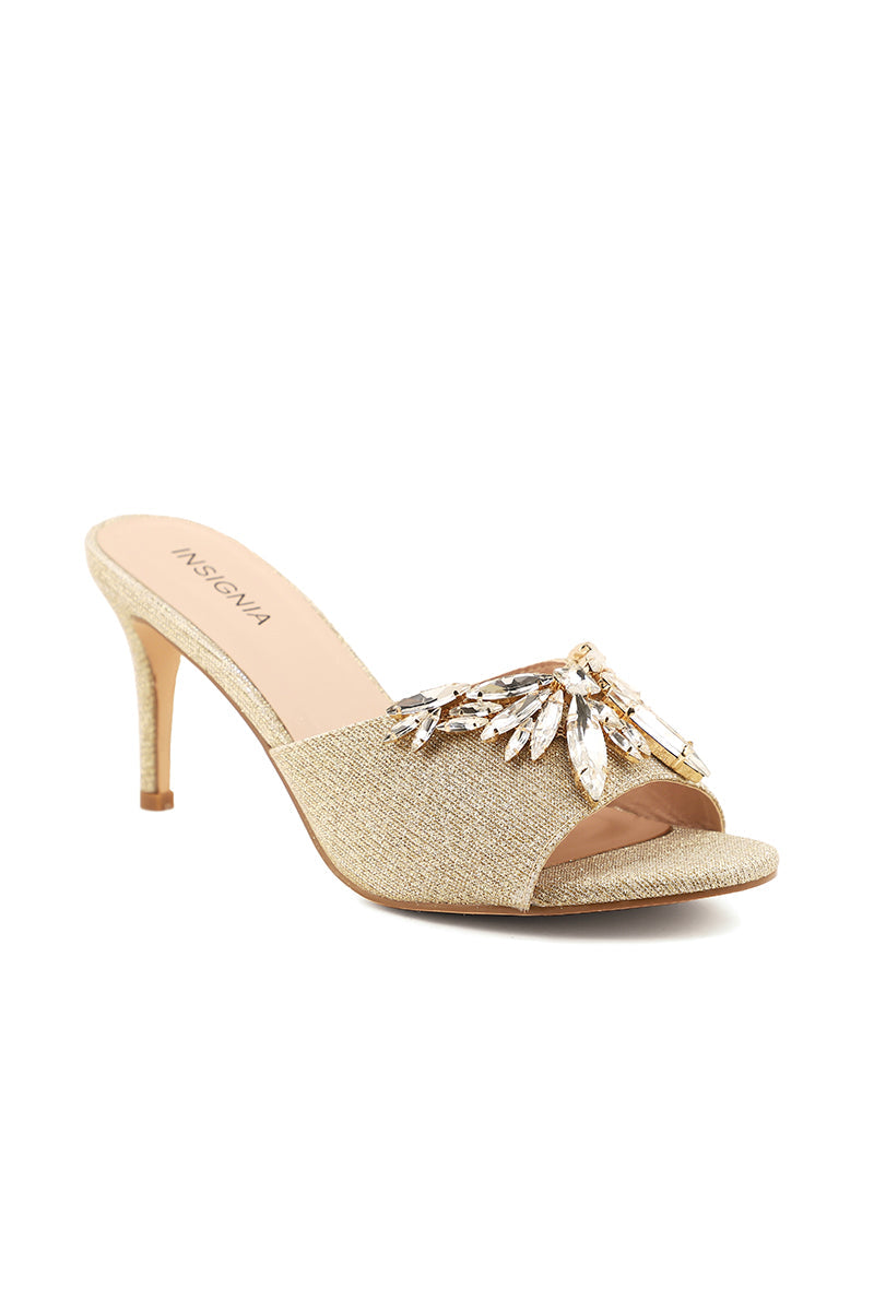 Party Wear Slip On I29222-Golden