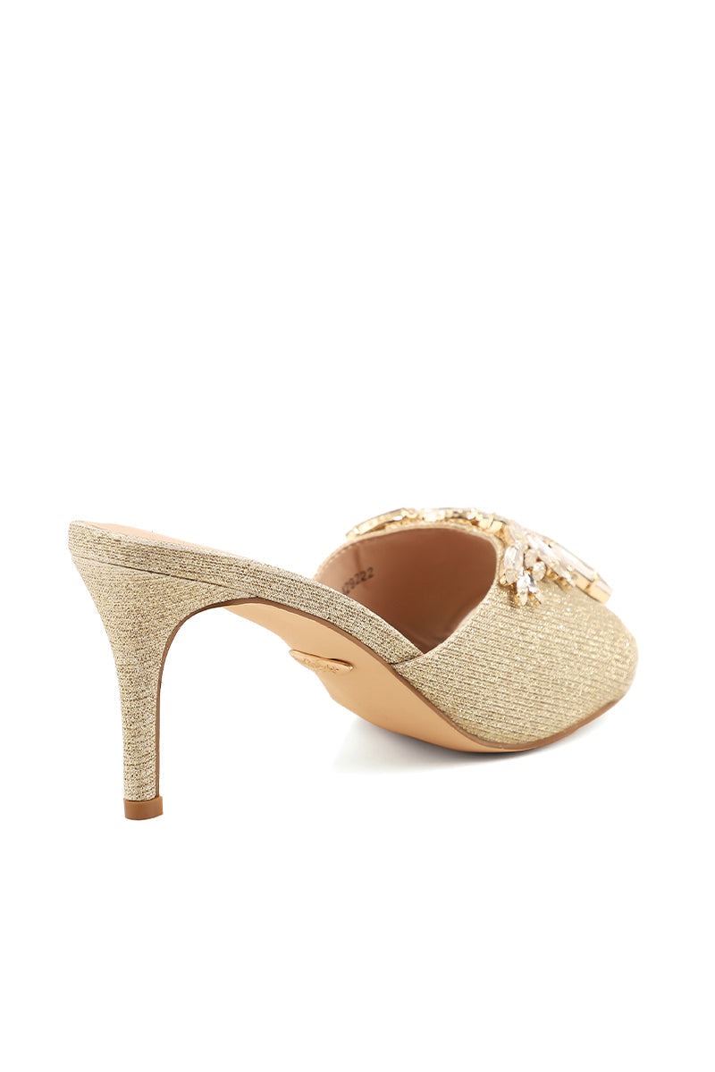 Party Wear Slip On I29222-Golden