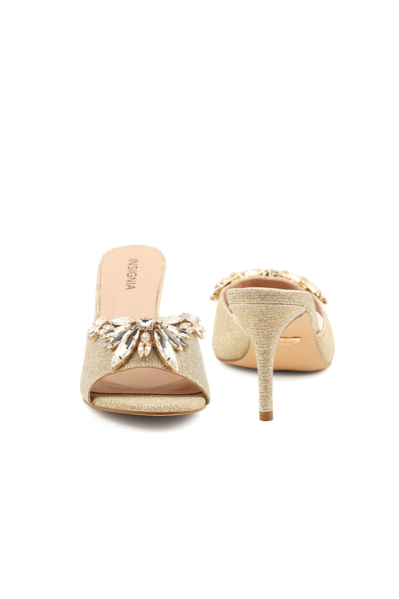 Party Wear Slip On I29222-Golden