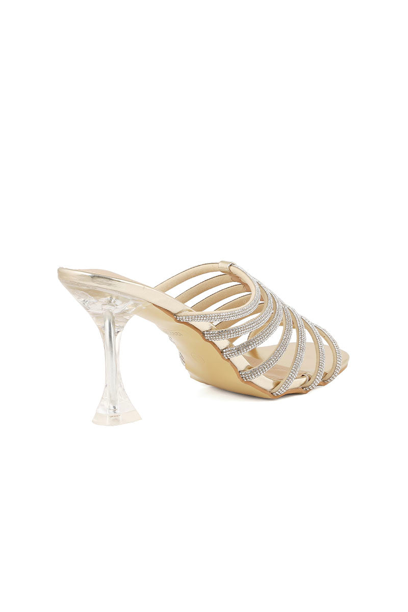 Party Wear Slip On I29236-Golden