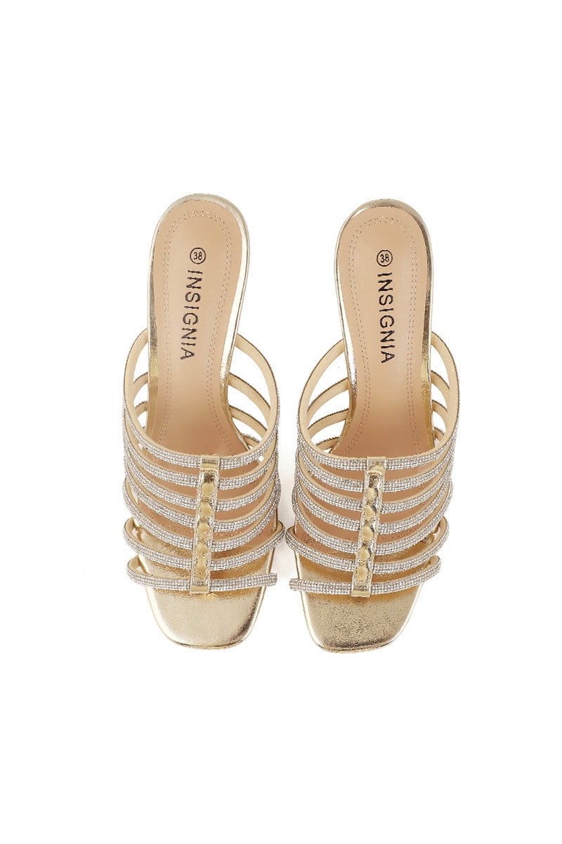 Party Wear Slip On I29236-Golden