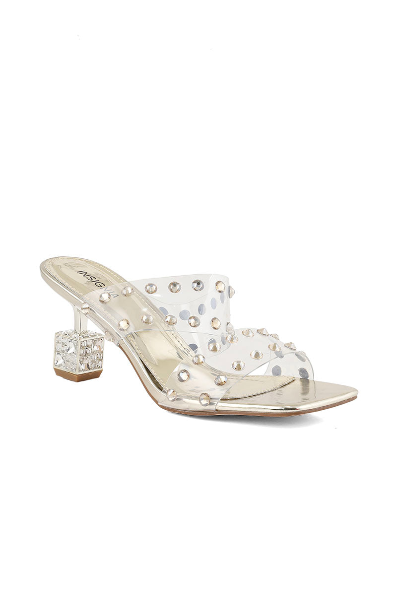 Party Wear Slip On I29245-Golden