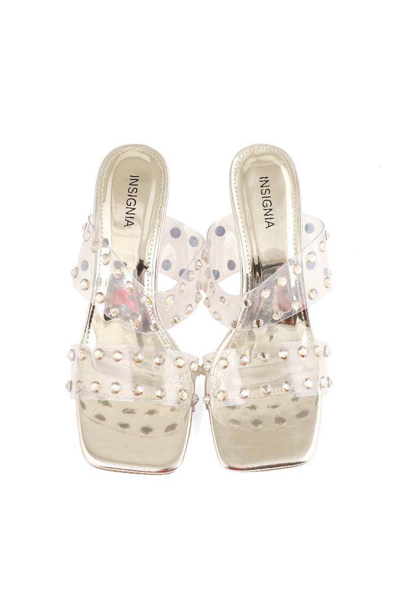 Party Wear Slip On I29245-Golden