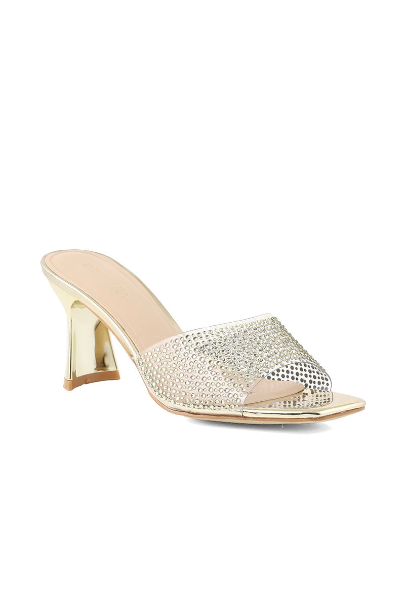 Party Wear Slip On I29254-Golden