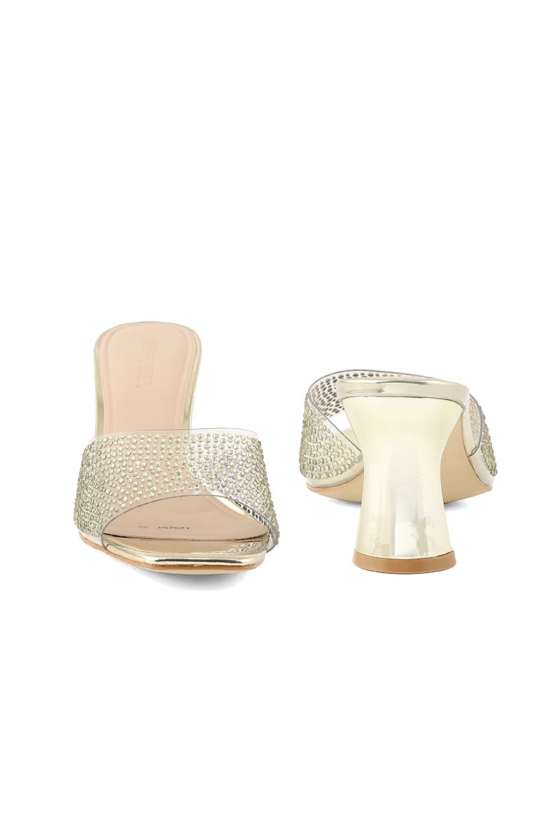 Party Wear Slip On I29254-Golden