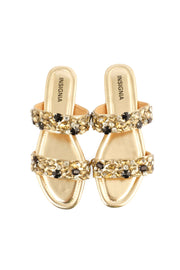 Party Wear Slip On I29257-Golden