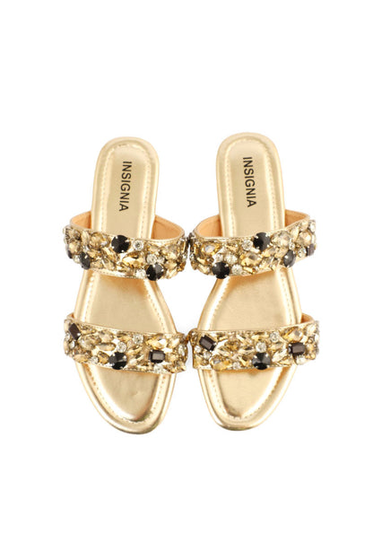 Party Wear Slip On I29257-Golden
