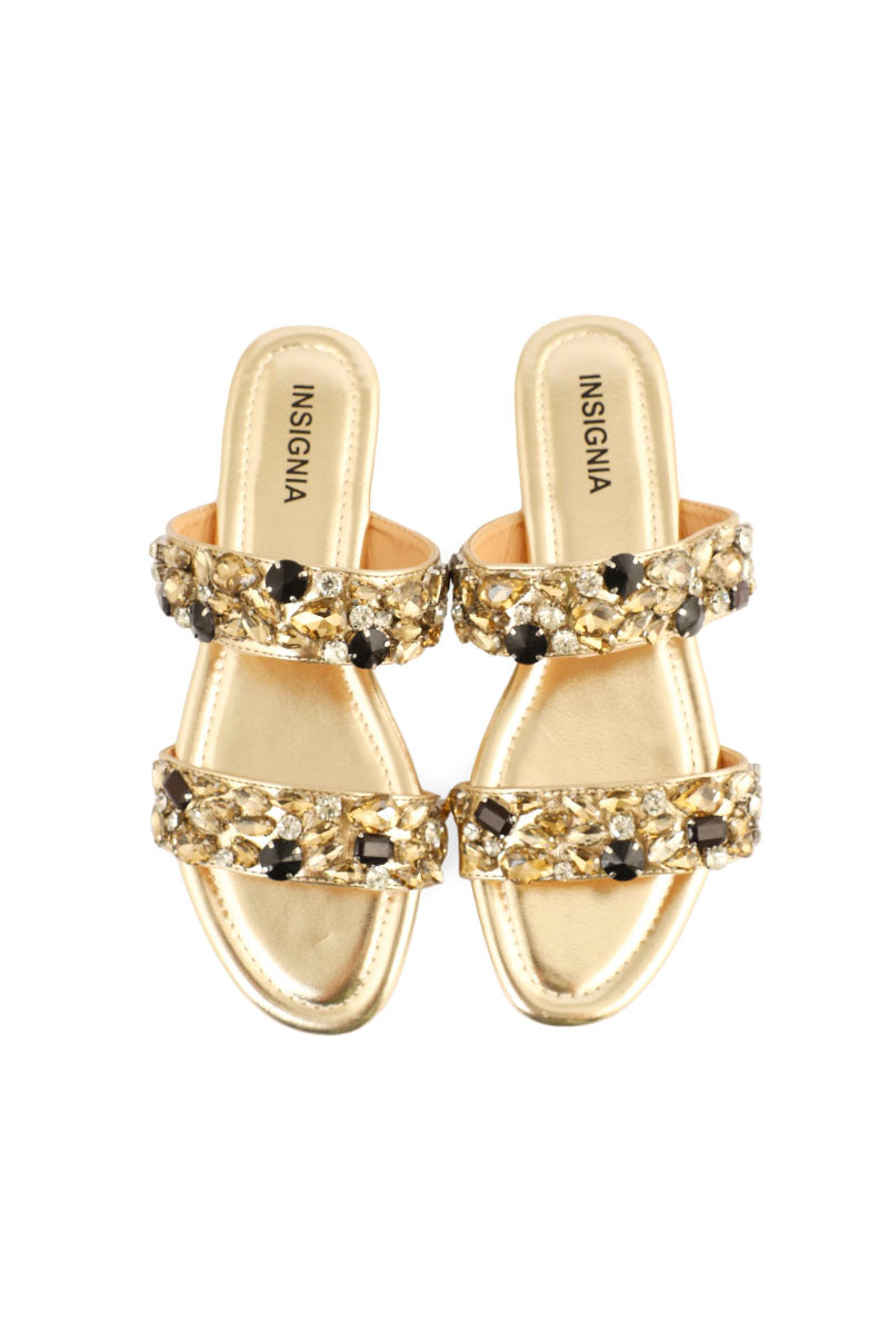 Party Wear Slip On I29257-Golden