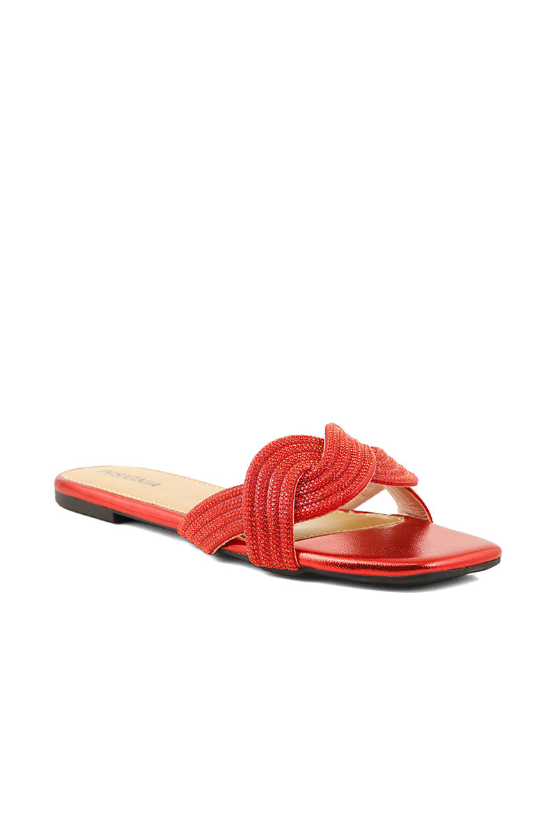 Party Wear Slip On I29260-Red