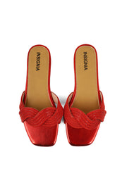 Party Wear Slip On I29260-Red