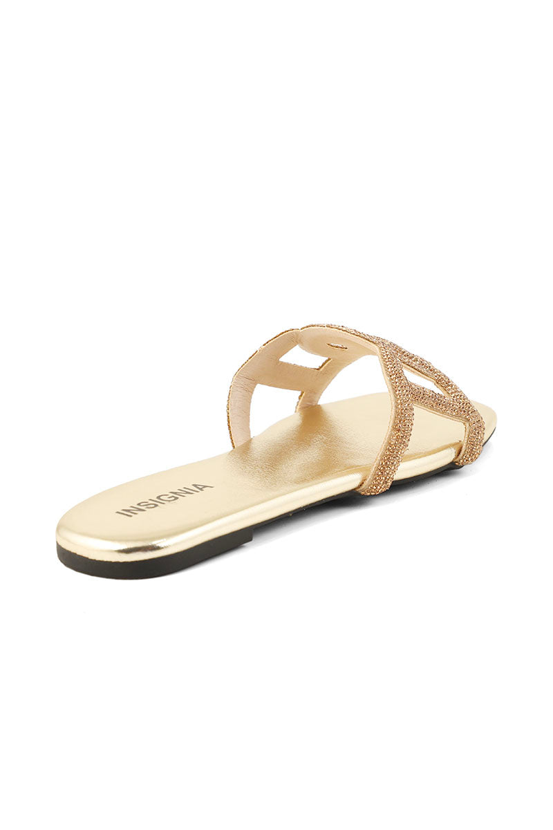 Party Wear Slip On I29261-Golden