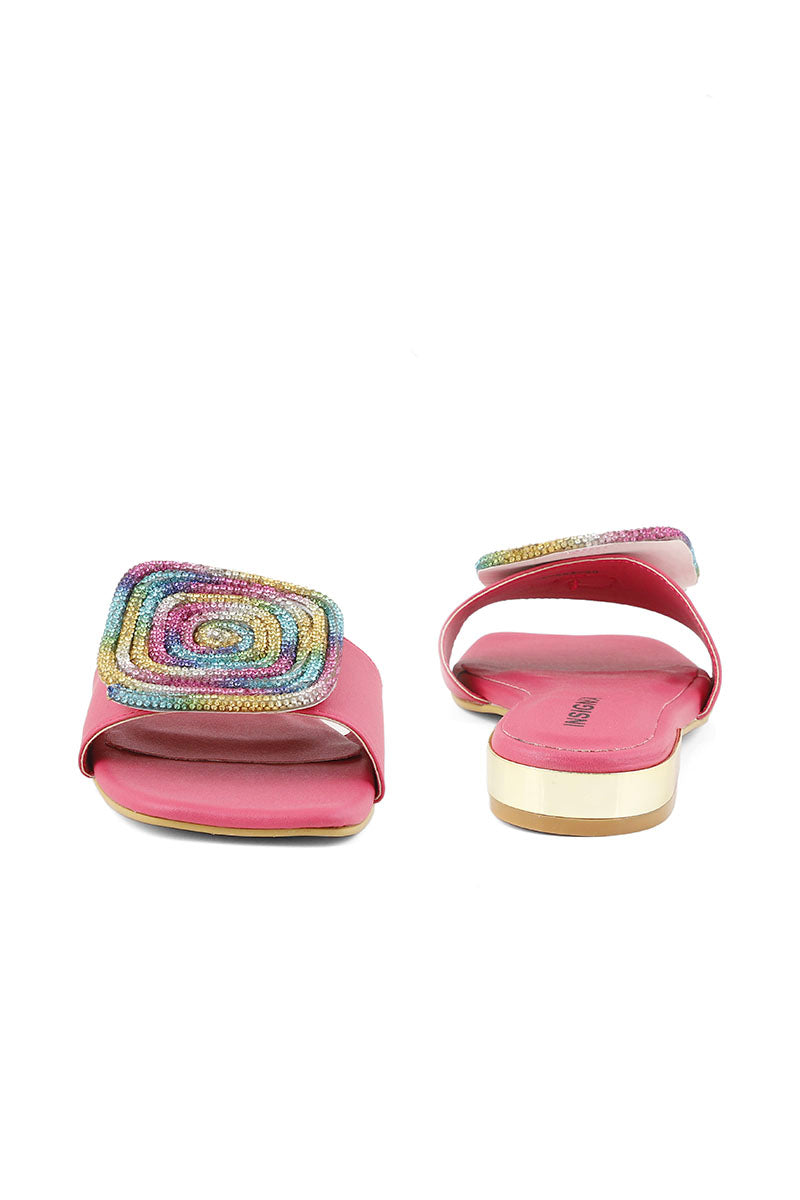 Party Wear Slip On I29264-Skpink