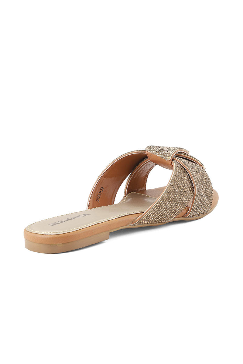 Party Wear Slip On I29267-Golden
